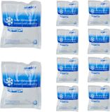 Relaxdays instant coldpack, set van 10, zonder vriezer, HxB: 14,5 x 12,5 cm, koelt tot 25 min, koude kompres, wit-blauw