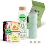 waterdrop® Starterset Glas - Clean Melange - Glazen Drinkfles 600ml + 18 Microdrink Bruistabletten