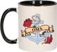 Bellatio Decorations Cadeau koffie/thee mok voor oma - anker - rozen - zwart - 300 ml - keramiek