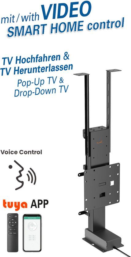 My Wall TV-beugel 94,0 cm (37) - 165,1 cm (65) Besturing via app, Met elektromotor