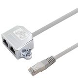 1aTTack.de Cat. 5e Patchkabeladapter Netwerkkabelsplitter Telefoon/Ethernet 0,1 m 1 stuk
