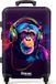 NoBoringSuitcases.com® Kinderkoffer groot - Kindertrolley koffer - Chimpansee met koptelefoon in neonkleuren - Rolkoffer lichtgewicht - Reiskoffer met 4 wielen - Grote trolley XL