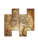 Homemania Wandafbeelding, 4-delig, voor woonkamer, slaapkamer, meerkleurig, 76 x 0,3 x 50 cm, HM204PMDF166, MDF