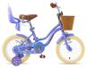 Vélo enfant 12 pouces, avec panier et siège poupée, couleur violette