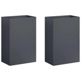 vidaXL Plantenbak 2 st Antraciet 40 x 30 x 75 cm Koudgewalst staal