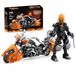 XJD Petite moto d'angle JD102, "Ghost Knight", avec figurine – 1.436 pièces – Brique à clipser, moto de fantaisie