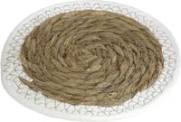 Gerimport Pannenonderzetter - zeegras - rond - 20x20 cm - naturel/wit - stevig - decoratief