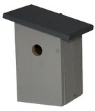 Dehner Natura Jonna nestkast voor wilde vogels, ca. 19 x 24 x 16 cm, grenenhout, grijs