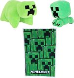 4KidsOnly Bol Minecraft creeperset; kussen, fleecedeken en spaarpot