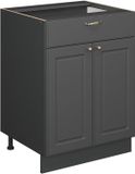 Vicco Fame-Line Keukenonderkast – 60 cm met lade, WB Antraciet Anthrazit-Gold Landhaus