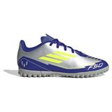 adidas Uniseks-Kind F50 CLUB Football boots Turf, silver met./solar yellow/lucid blue, 36 EU