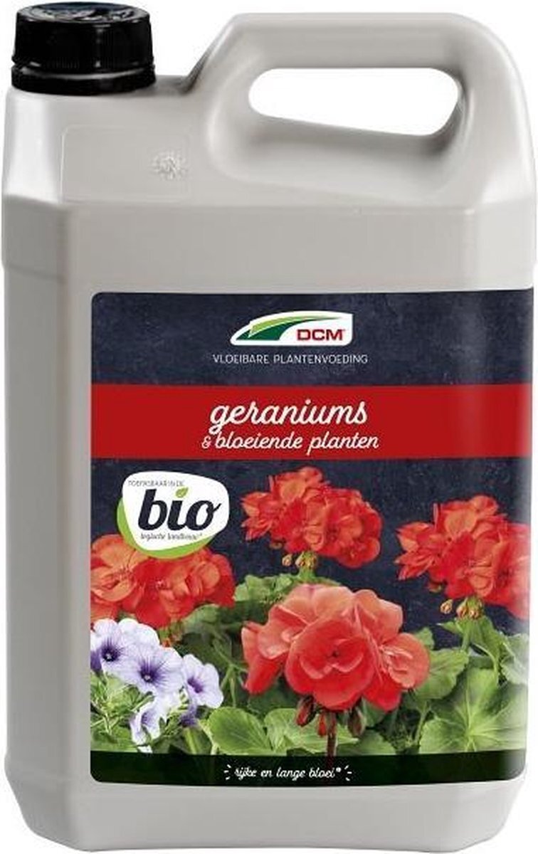 DCM Vloeibare Meststof Geraniums/Bloeiende planten (5 ltr)