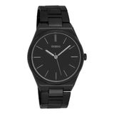 OOZOO Timepieces - Zwarte horloge met zwarte roestvrijstalen armband - C10524