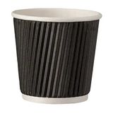 Intertan Q530059 ribbelpapier drinkbeker, zwart, 62 mm diameter, capaciteit van 4 oz, 25 stuks