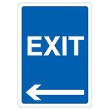 V Safety Exit - Blauwe Pijl Links 210 x 297 mm (A4) - 3mm Reflecterend Aluminium Composiet Veiligheidsbord