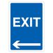 V Safety Exit - Blauwe Pijl Links 210 x 297 mm (A4) - 3mm Reflecterend Aluminium Composiet Veiligheidsbord