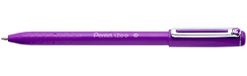 Pentel BX460-A balpen IZee, model met kap, metalen clip, 0, 5 mm lijndikte, 12 stuks, zwart 12 Stuk paars