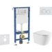 Geberit Set de bâti-support WC suspendu avec cuvette Nefia et abattant Softclose – Plaque Delta20 – Réservoir encastré 12 cm – Sani11ca31115