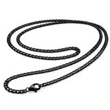 LGT JWLS LGT Jewels Cubaanse koord ketting Zwart Gourmet Schakel 3mm-50cm