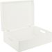 Creative Deco XL Houten Opbergkist Wit – 40x30x14cm – Met Deksel, Handvat