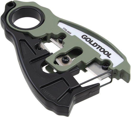 InLine Universeel kabelknip- en stripmes, voor patch- en coaxkabels - Black;Green