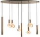 Ztahl Suspension Riva 8 lumières ovale L 140 cm platine