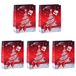 SIGEL GT022 Grote papieren cadeauzakjes 33 x 26 cm, set van 5, rood, Kerstmis, "Sparkling Tree", 1 stuk (5-pack)
