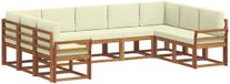 vidaXL Hoek loungeset 9-delig Acacia Hout Natuurlijk en Crème