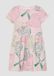 s.Oliver Jurk A-lijn Geruit Lange mouw Katoen/Elastaan Zachtroze Kinderen
