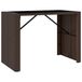 vidaXL Bartafel met glazen blad 145x80x110 cm polyrotan bruin