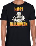 Bellatio Decorations Happy Halloween horror mummie verkleed t-shirt zwart voor heren XXL