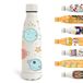 Grsta Thermosfles, 500 ml, gepersonaliseerde drinkfles met planetenmotief, lekvrije metalen fles, vacuüm-geïsoleerd, voor school, kantoor, sport, reizen, wit