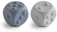 mushie Knijp speelgoed dobbelsteen 2 stuks Tradewinds/ Stone