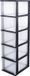 IRIS Organizer Chest système de tiroirs A4 - 5 tiroirs profonds - 5 x 13L - Plastique - Noir/Transparent