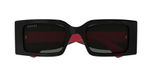 Gucci Lunettes de soleil femme Noir Carré Gris 52mm