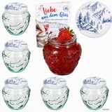 MamboCat 6-delige set jamfles 580ml FRUTTA VASO met fruit-relief + TO82 deksel Alpen
