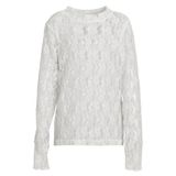 Me & My Monkey kanten rechtvallende gebloemde semi-transparante longsleeve - wit