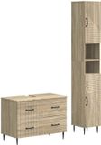 vidaXL - 2-delige - Badkamerkast - Set - HAARLEM - Sonoma - Eiken - Bewerkt - hout