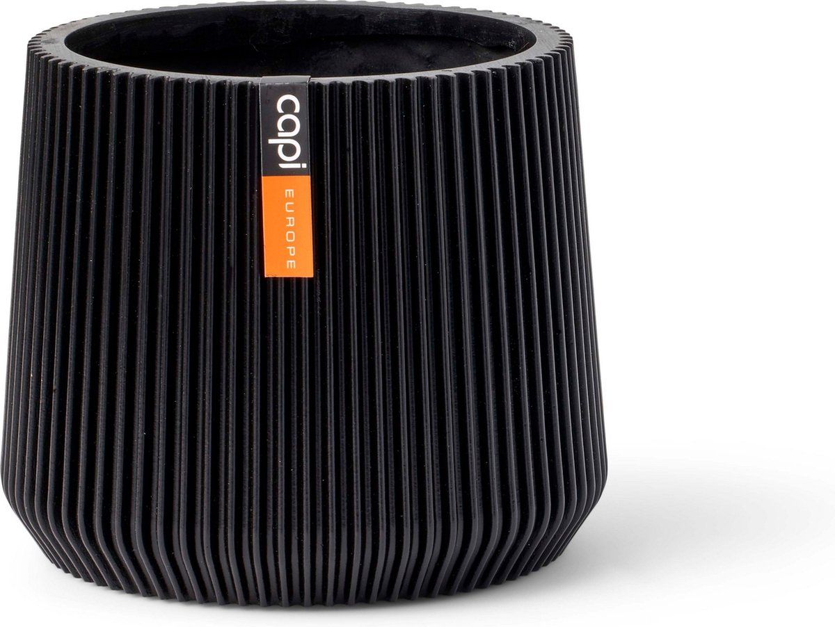 Capi Europe Sandbag Groove Bloempot - Zwart - 10x9 - Binnen - BGVBL392