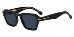 Hugo Boss BOSS 1853/S Zonnebril voor Mannen - Zwart, Vierkant Montuur, Grijze Lenzen, 49mm