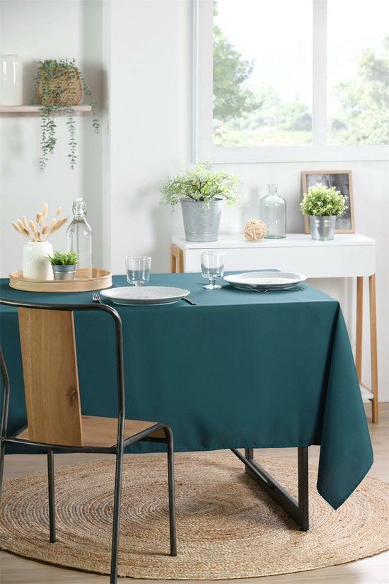 Stof Tafelkleed - 145 x 240 cm - Emerald Groen - Polyester