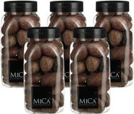 Mica Decorations decoratie stenen - 5x - groot - 650ml - bruin mix - hobby steentjes - sier stenen