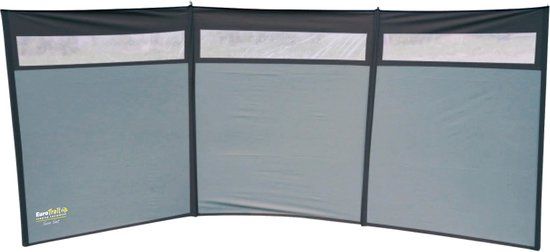 Eurotrail Windscherm Sun Set - 500x140cm - Grijs Charcoal - met raam