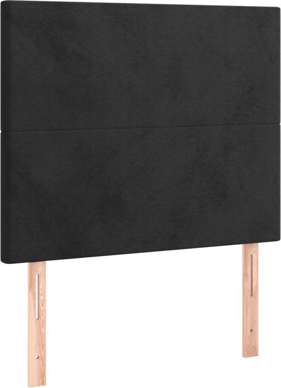vidaXL Hoofdbord Zwart Fluweel 100x5x118/128 cm