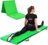 Hop-Sport Opvouwbare gymnastiekmat, vloermat voor thuis, voor fitness, yoga, pilates, plat in twee diktes, 4 cm/5 cm (groen)