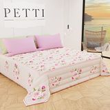 PETTI Artigiani Italiani - Sprei voor lente, zomer, Frans bed, design Romantic 02, 100% hypoallergeen, 100% microvezel, gemaakt in Italië