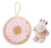 NICI 61915 Sweety Rainbow pluche eenhoorn, zacht, schattig, donutmotief met gesp, om te knuffelen en te spelen, geweldig cadeau-idee, voor kinderen en volwassenen, 10 cm, meerkleurig