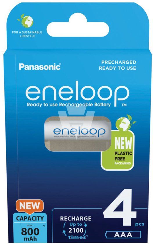 Sanyo Panasonic Eneloop AAA 800mAh Rechargeable Batteries - 4 Pack