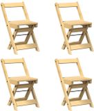 vidaXL Klapstoelen 4 stuks "Corona" Waxbruin Massief Grenenhout