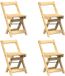vidaXL Klapstoelen 4 stuks "Corona" Waxbruin Massief Grenenhout